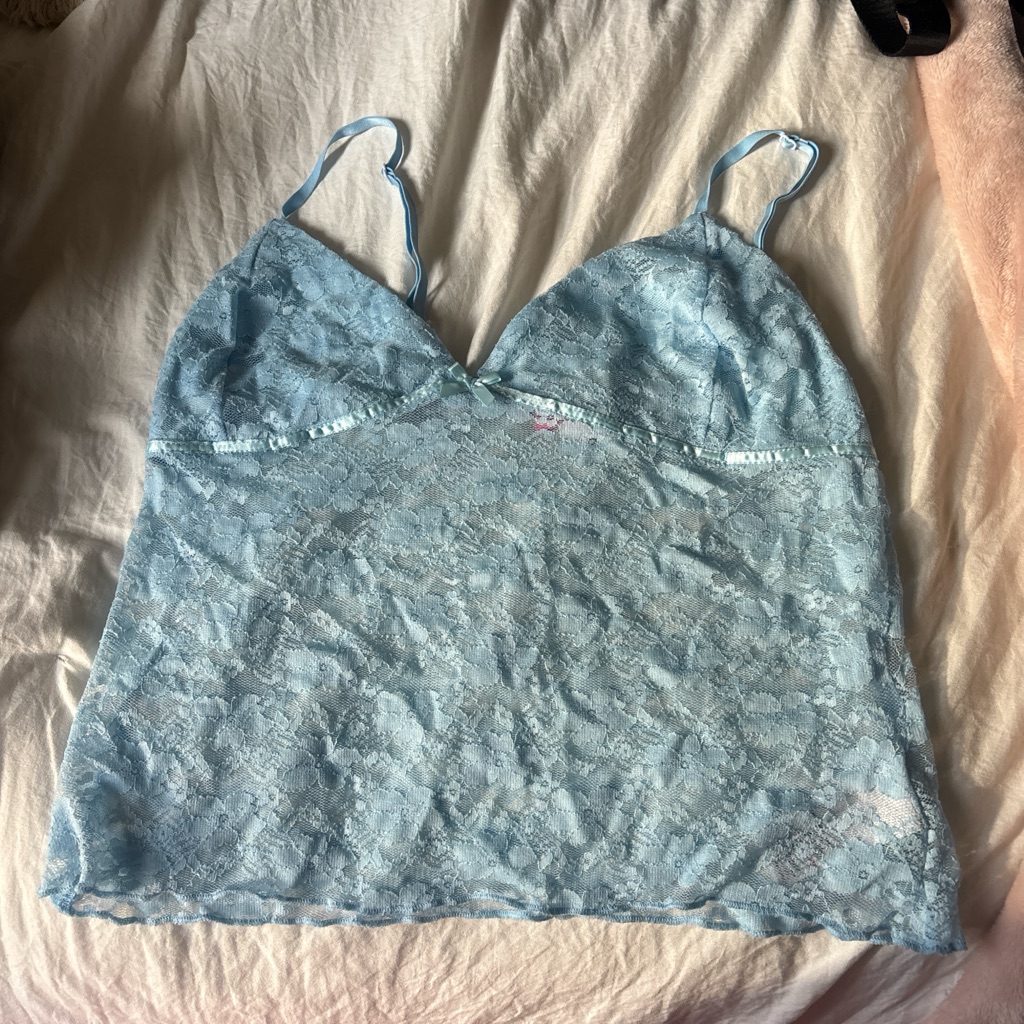 Edikted Sky Blue Lace Top